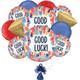 Premium Painterly Dots Good Luck Foil Balloon Bouquet with Balloon Weight, 13pc